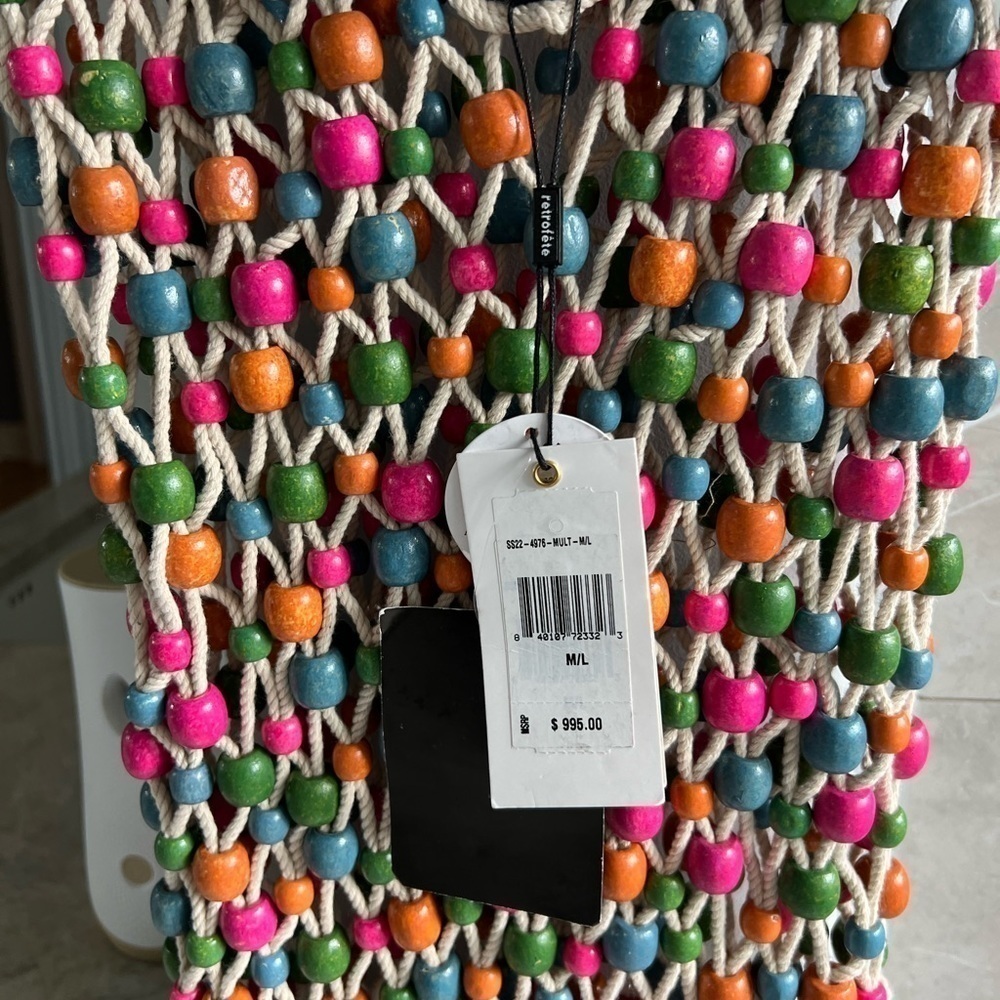 Retrofete Calypso Beaded Crochet Midi Dress - Picture 7 of 13